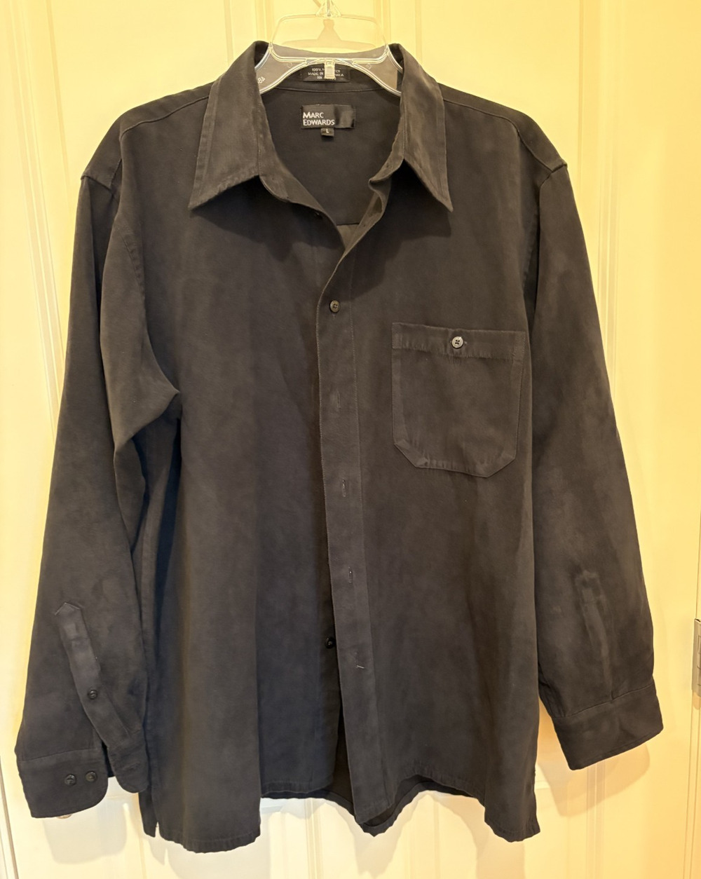 Men's Marc Edwards Black Long Sleeve Button Down Large